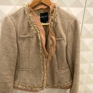 Tweed blazer with gold & rose accents
